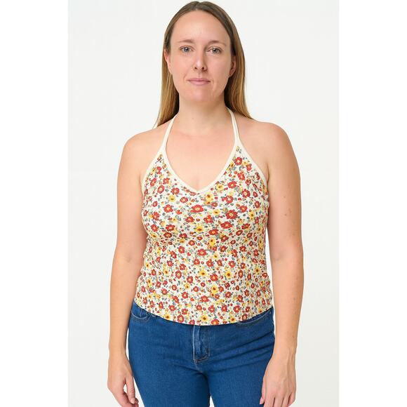 H&M Women's Floral Halter Top Cropped Top size Small - Picture 1 of 6